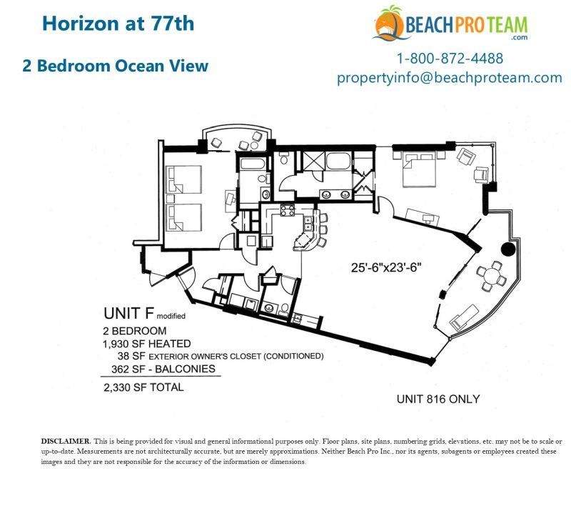 	Horizon at 77th Floor Plan F-816 - 2 Bedroom Ocean View